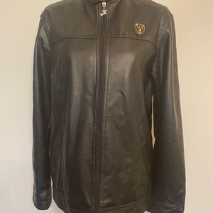 Mens  Black Faux Leather Jacket A G Milano